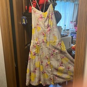 Lemon and floral mid dress